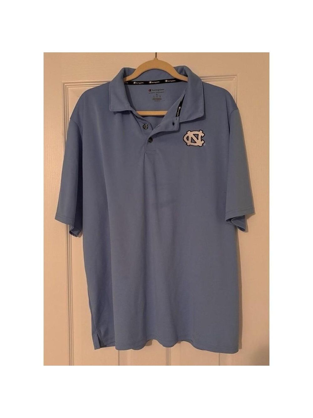 Champion Mens XL Polo Shirt Carolina Blue UNC Tar Heels Collegiate Athletic